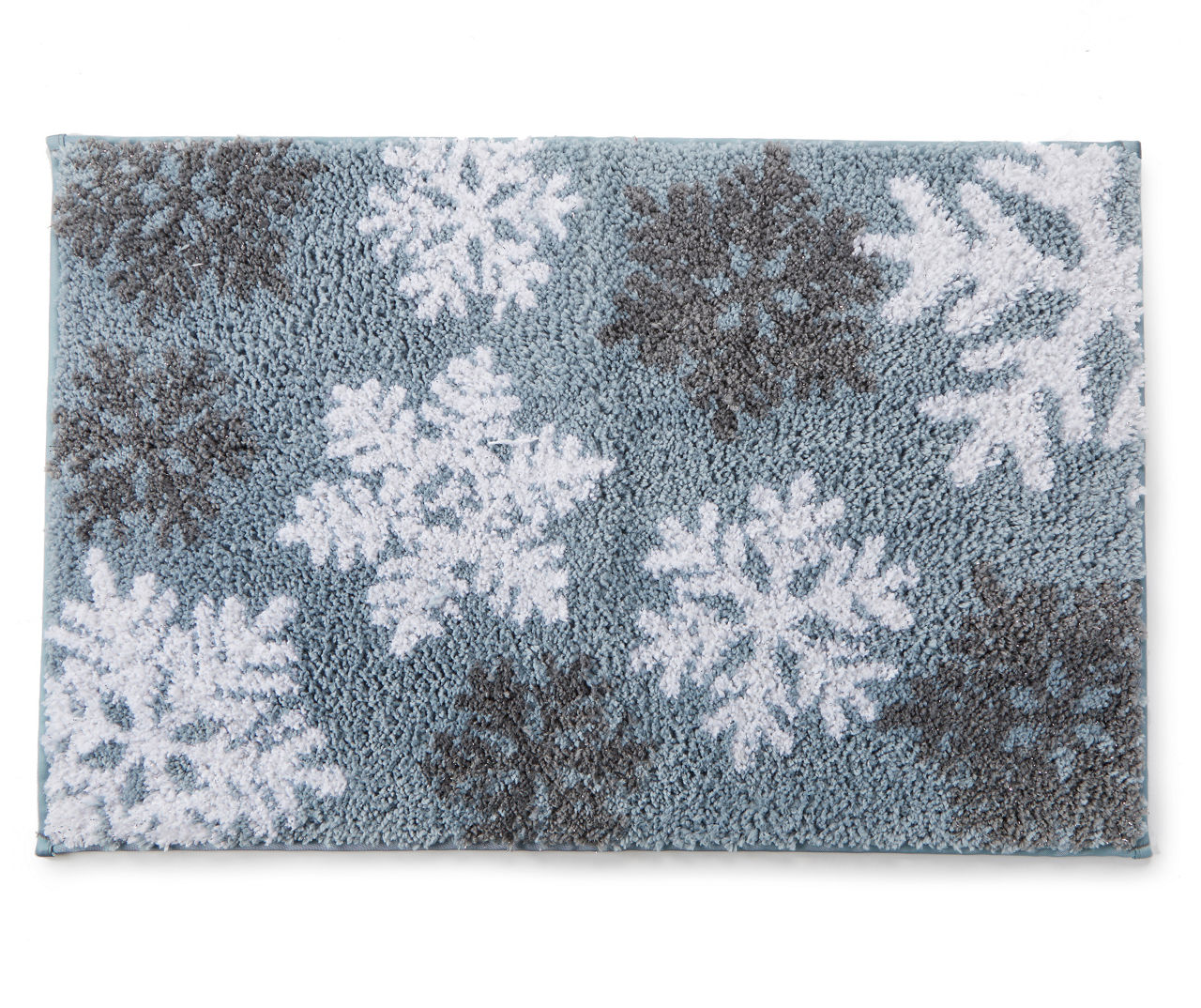 Winter Wonder Lane Arctic Enchantment Blue & White Snowflake Shaped Bath Rug