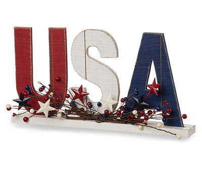 "USA" Red, White & Blue Tabletop Decor