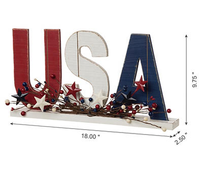 "USA" Red, White & Blue Tabletop Decor
