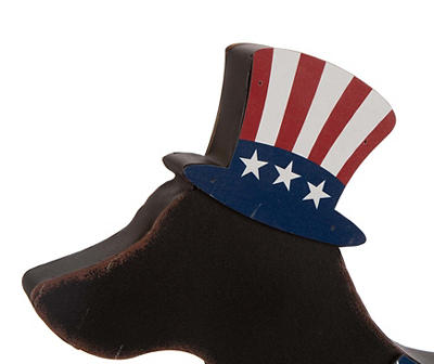 "Welcome" 2-Sided Patriotic Dachshund Decor