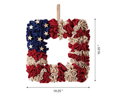 Americana Square Fabric Wreath