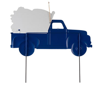 Blue Patriotic Pickup Truck Yard Stake