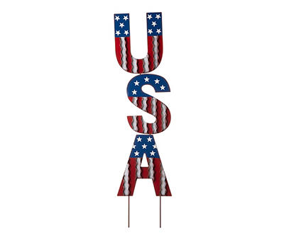 "USA" Letters 3-Piece Yard Stake Set
