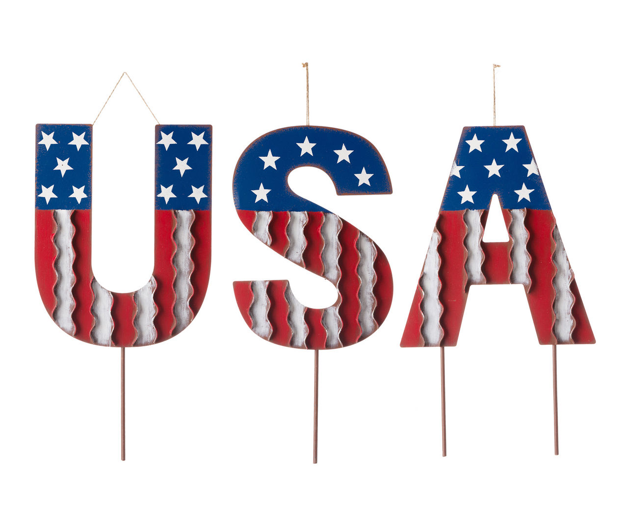 "USA" Letters 3-Piece Yard Stake Set