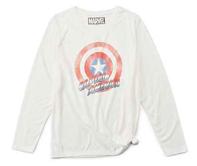 Women's Egret Captain America Shield Long-Sleeve Tee
