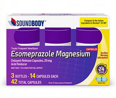 Esomeprazole Magnesium 20mg Capsules, 3-Pack