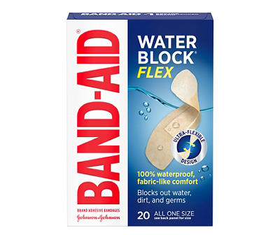 Water Block Flex Adhesive Bandages, All One Size, 20 ct