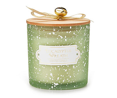 Eucalyptus Wreath Frosted Glass Jar Candle, 14 Oz.