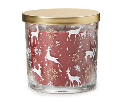 Pomegranate & Mahogany Reindeer Decal Jar Candle, 14 Oz.