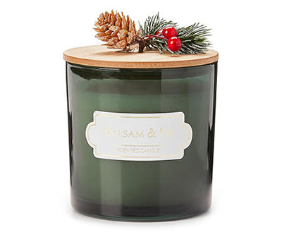Balsam & Fir Glass Jar Candle With Pine Accents, 14 Oz.
