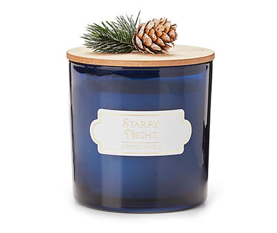 Starry Night Glass Jar Candle With Pine Accents, 14 Oz.