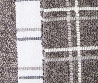 Gray Plaid 6-Piece Dishcloth Set