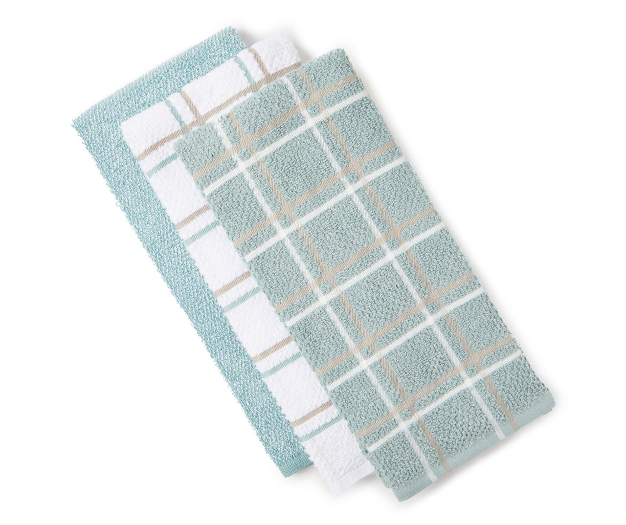 Cuisinart - Corsair Blue Striped Diamond Lattice Kitchen Towel, 2-Pack