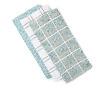 Blue Plaid 3-Piece Kitchen Towel Set
