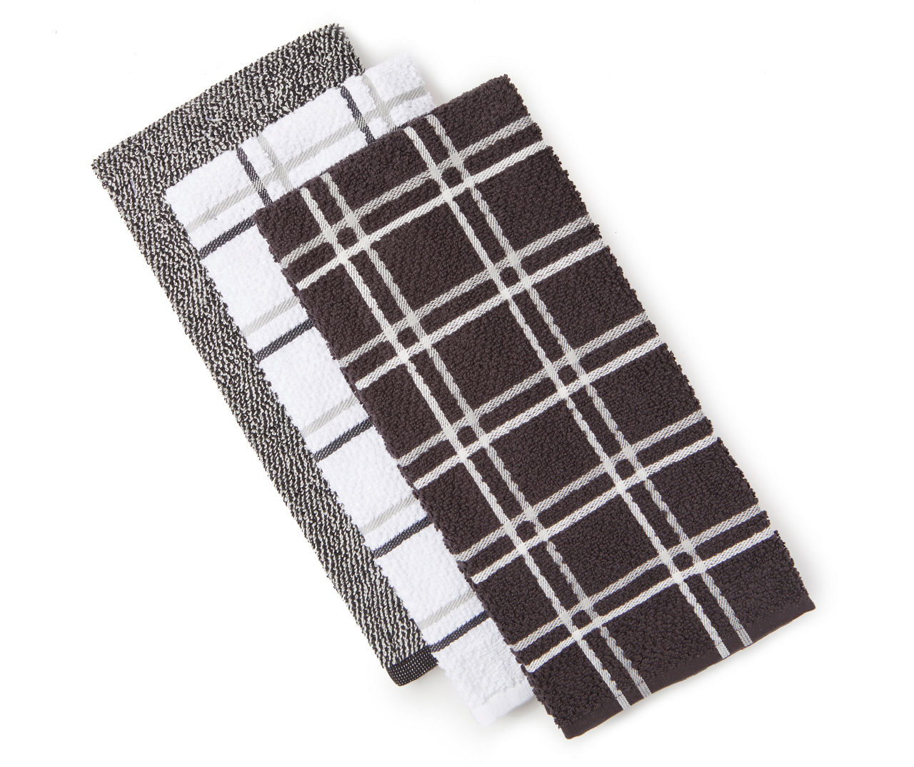 Real Living Black Kitchen Towels, 2-Pack