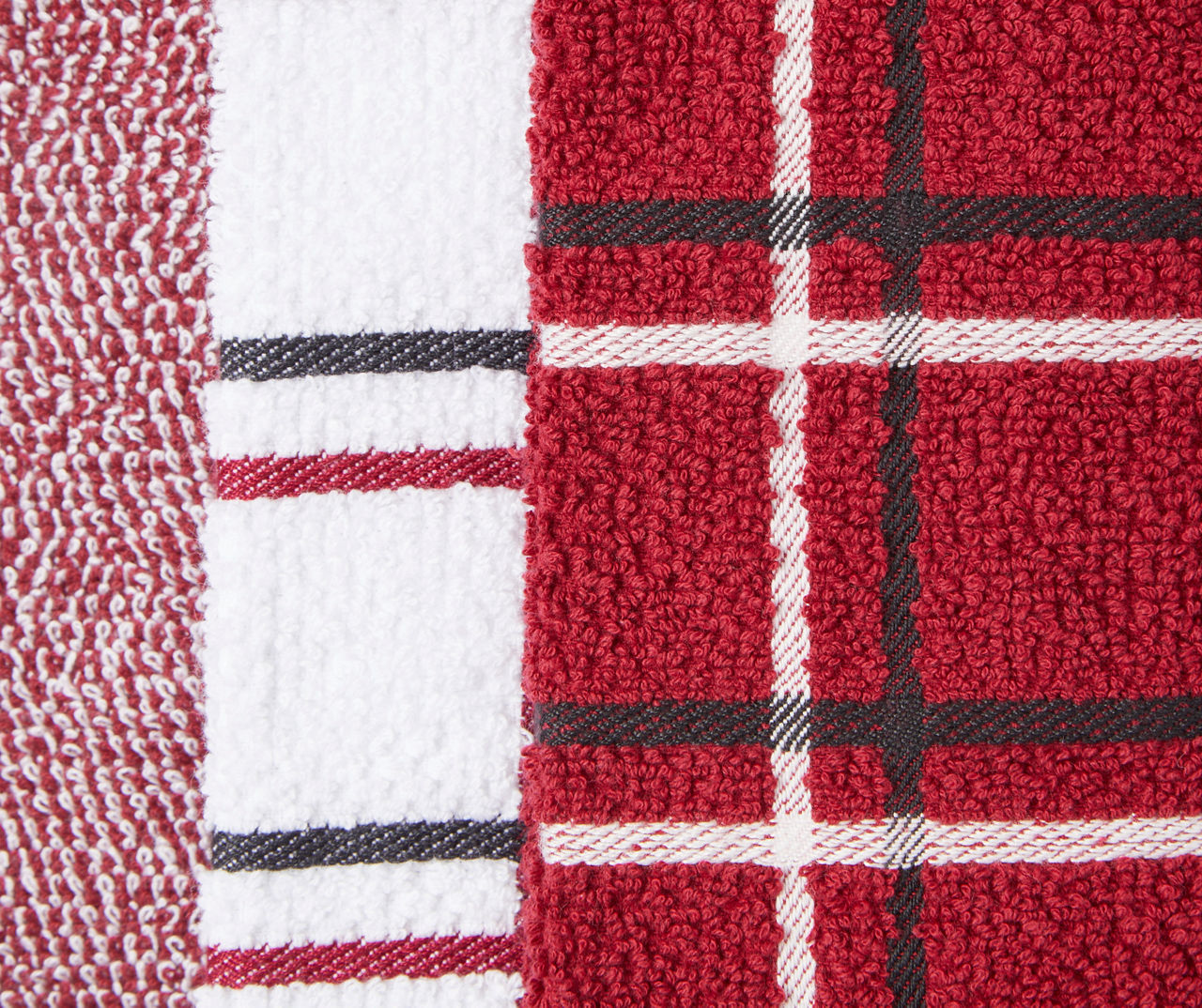 Broyhill Red Plaid 6-Piece Dishcloth Set