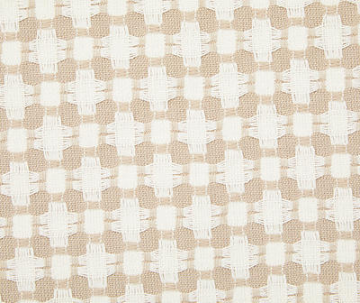 Tan & White Cross Woven Cotton Placemat