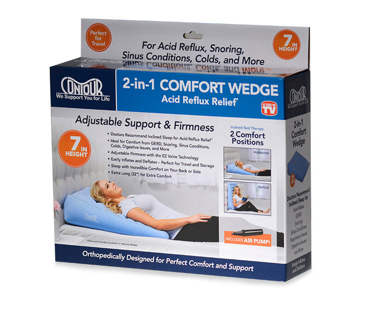 Contour 2-in-1 Deluxe Inflatable Leg Relief Cushion & Back Support Wedge  Pillow