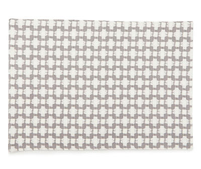 Gray & White Cross Woven Cotton Placemat