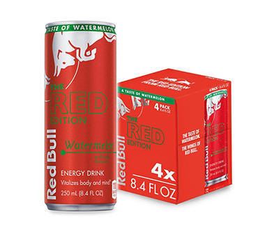 Red Edition Watermelon Energy Drink 8.4 Oz. Cans, 4-Pack