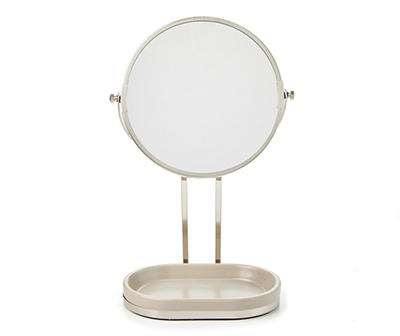 Tan Glaze Oval Tray Mirror