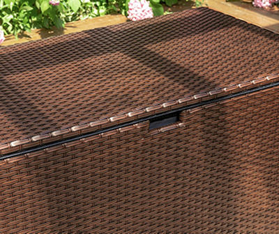 Brown 140-Gallon Wicker Storage Deck Box