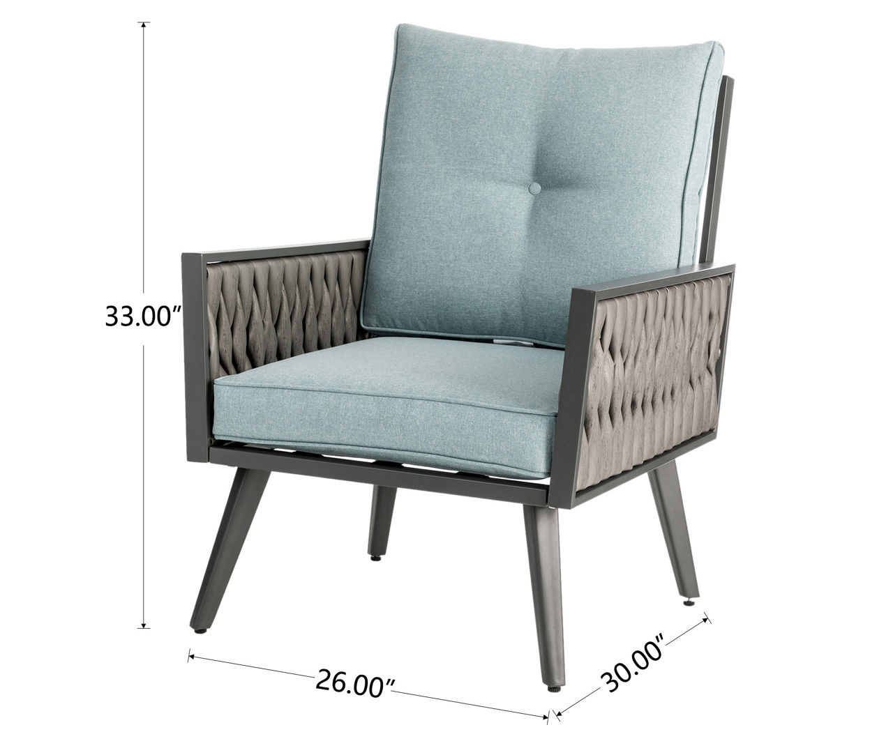 Charcoal Gray All-Weather Wicker 4-Piece Cushioned Patio Seating Set