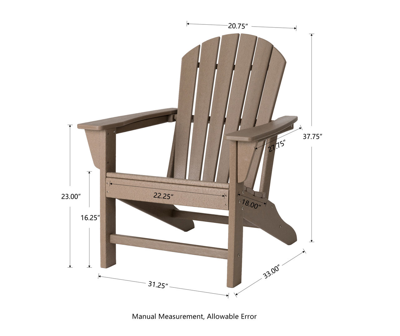 Tan Adirondack HDPE Outdoor Chair | Big Lots