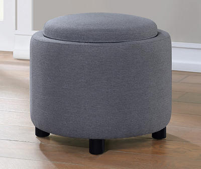 Real Living Villa Park Round Storage Ottoman with Tray