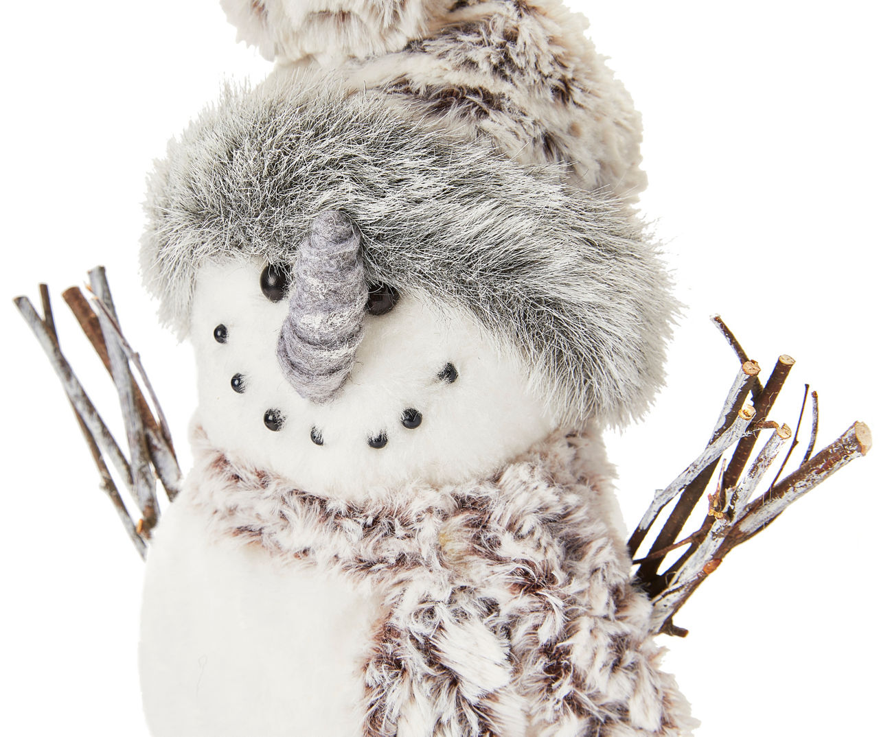 Winter Wonder Lane Frosted Forest Furry White Hat-Wearing Snowman