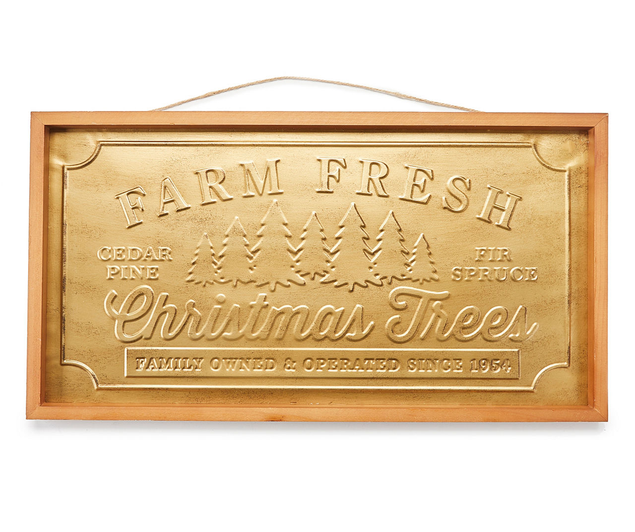 Broyhill "Farm Fresh Christmas Trees" Gold Embossed Framed Hanging Wall