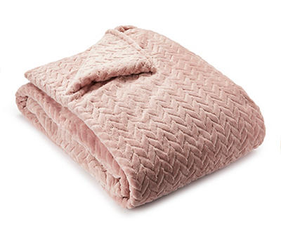 Sepia Rose Zigzag-Embossed Velvet Queen Blanket