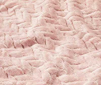 Sepia Rose Zigzag-Embossed Velvet King Blanket
