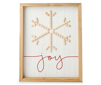 "Joy" Bead Snowflake Framed Wall Decor