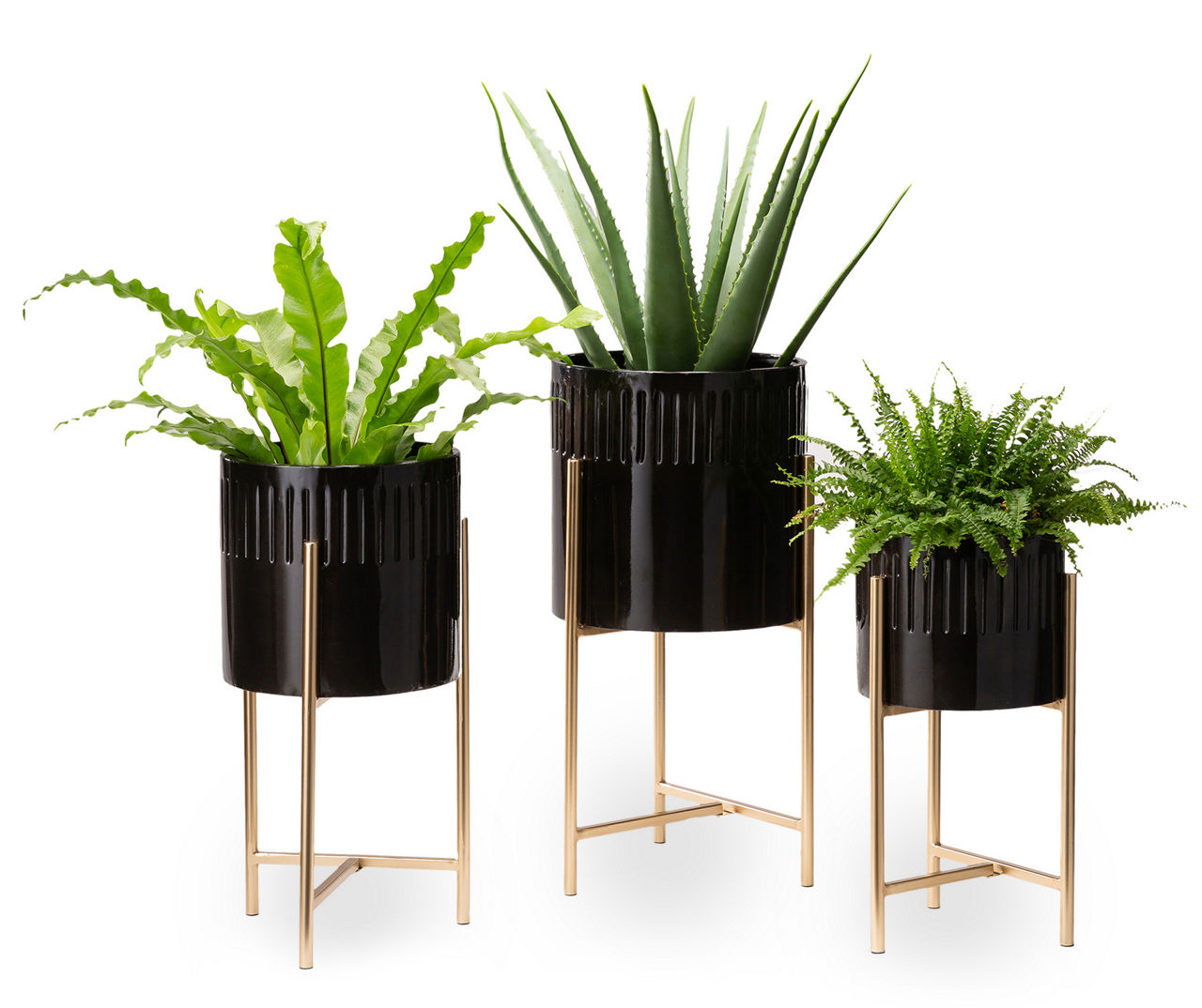 Black Metal 3-Piece Planter & Stand Set | Big Lots