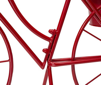 28.75" Red Bicycle Metal Planter