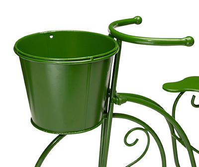 21.5" Green Bicycle Metal Planter