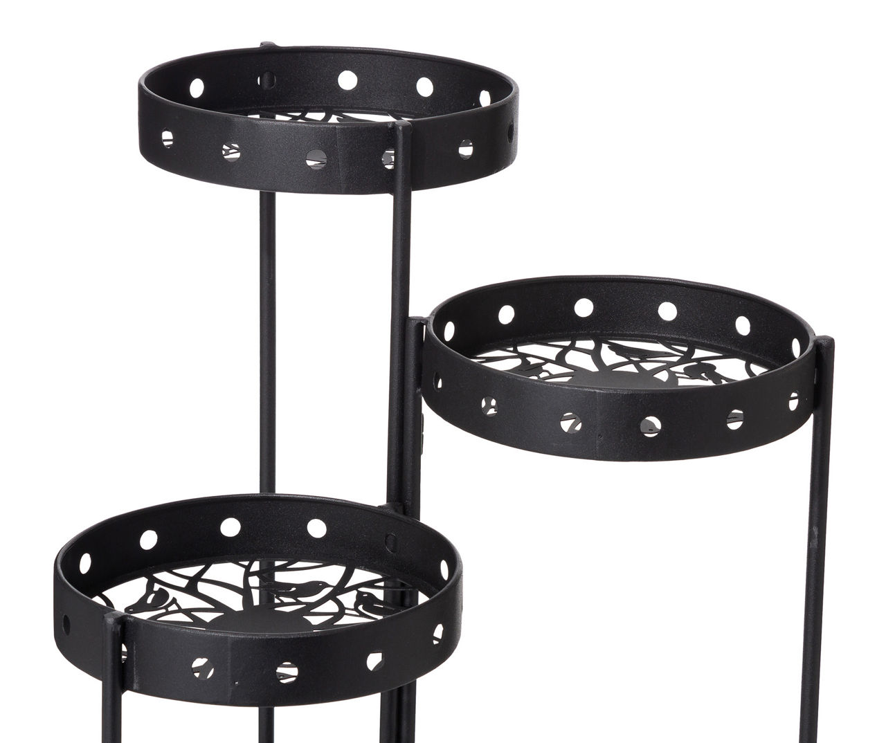 Black Bird & Leaf 6-Tier Folding Plant Stand