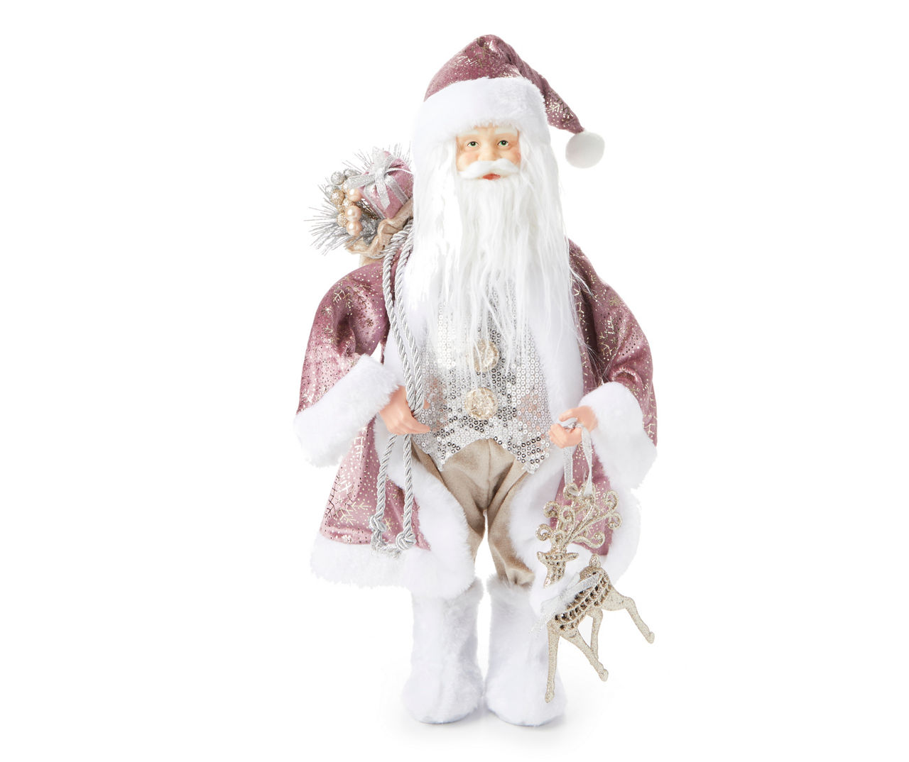 Pink & White Fabric Santa Claus Tabletop Decor