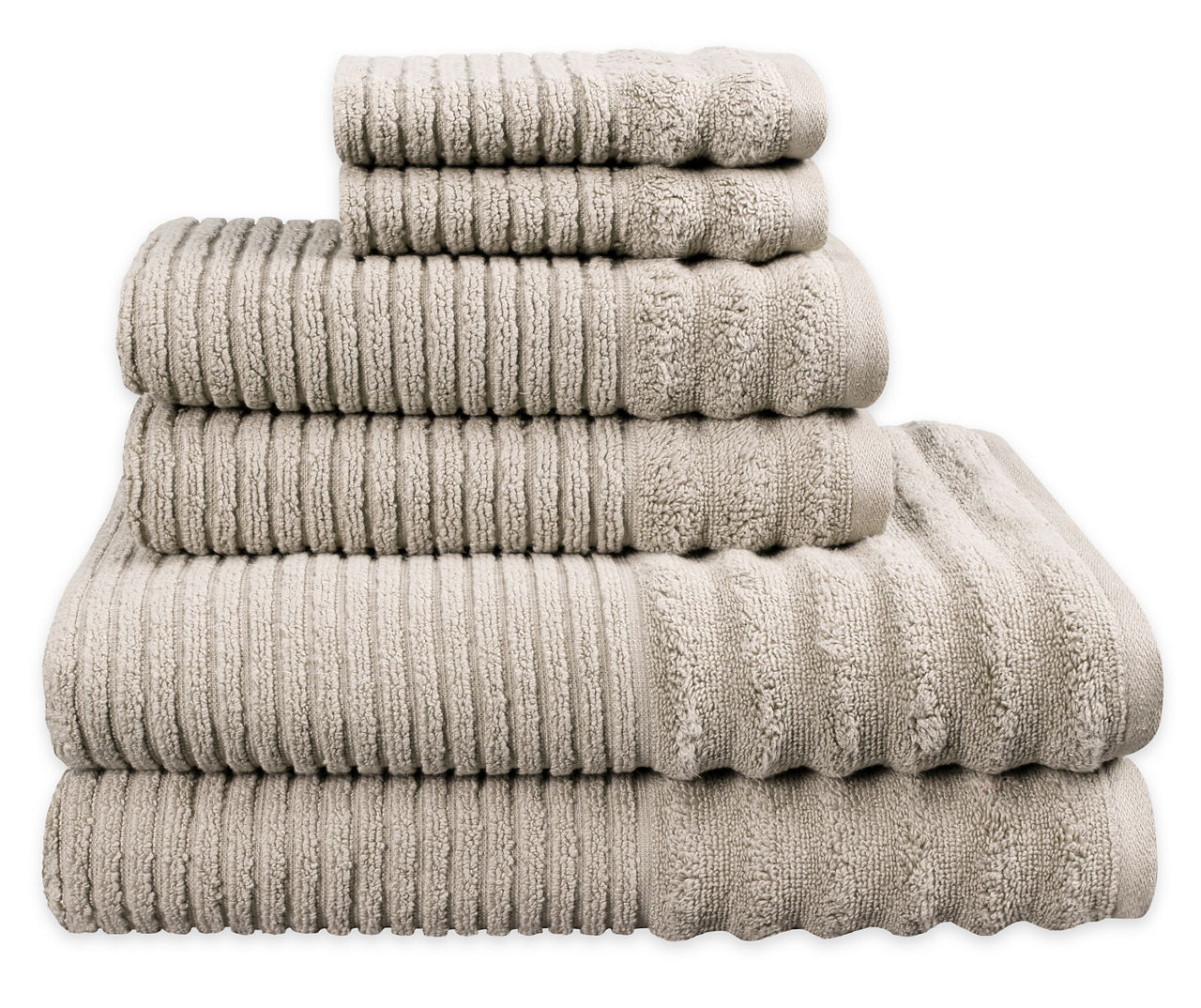 Laflin Stripe Rib White 6-Piece Bath Towel Set