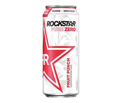 Rockstar Pure Zero Sugar Free Energy Drink Fruit Punch 16 Fl Oz Can