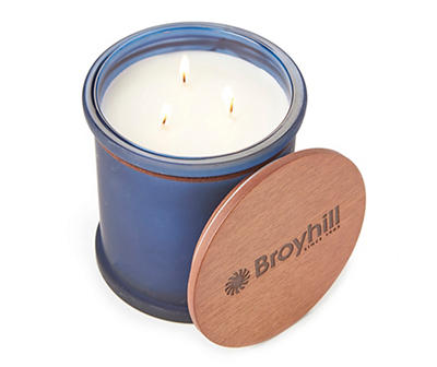 Broyhill Blue Winter Birch 3-Wick Jar Candle With Wood Lid, 20 Oz.