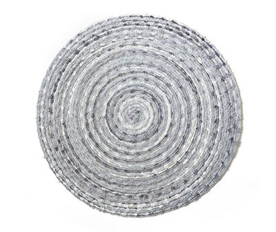 Gray Round Woven Vinyl Willow Placemat
