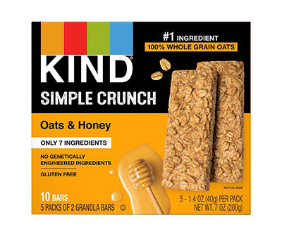 Simple Crunch Oats & Honey Bars, 5-Pack