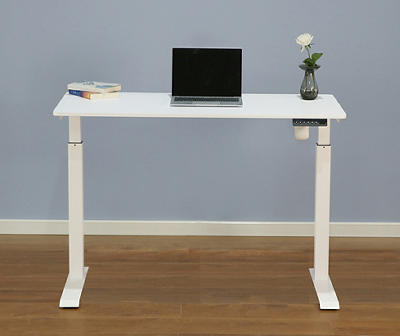 White Electric Adjustable Height Sit to Stand Desk