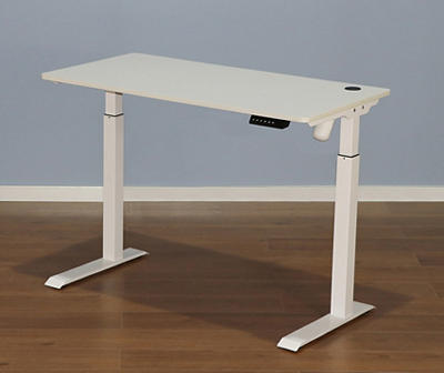 White Electric Adjustable Height Sit to Stand Desk