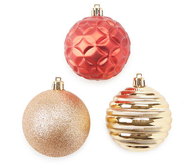 Red & Gold Ball 28-Piece Shatterproof Plastic Ornament Set
