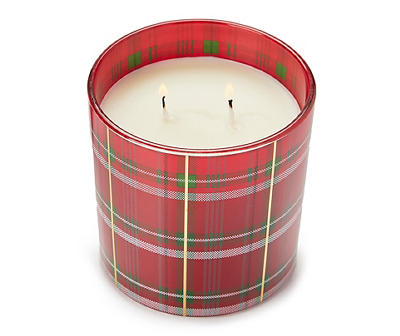 Holiday Spice Red Plaid Jar Candle, 14 oz.