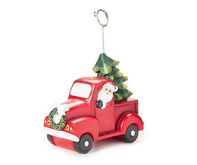 Red Holiday Tree Truck Photo Clip
