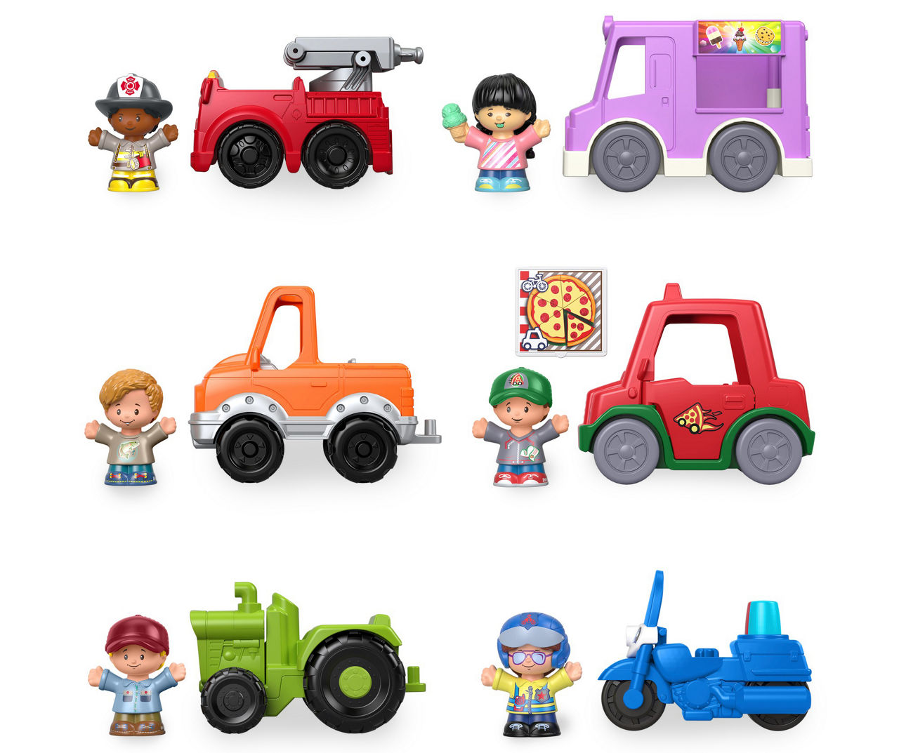 Fisher-Price Little People Toddler Playset Around the Neighborhood Vehicle  Pack, 5 Toy Cars & Trucks and 5 Figures for Ages 1+ Years (